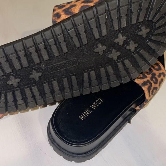NINE WEST Leopard Slides Womens Size‎ 6.5 - Picture 7 of 8